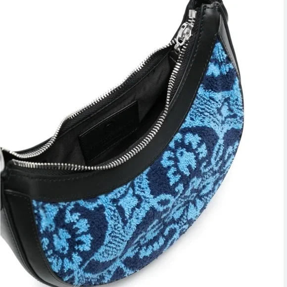 Marine Serre Black and Blue Patterned Women's Bag